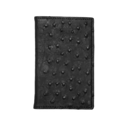 Lucchese-inc Bifold Wallet – Ostrich :: Black Wallets