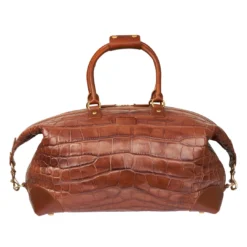 Lucchese-inc Giant Gator Duffel –Small :: Cognac Duffels