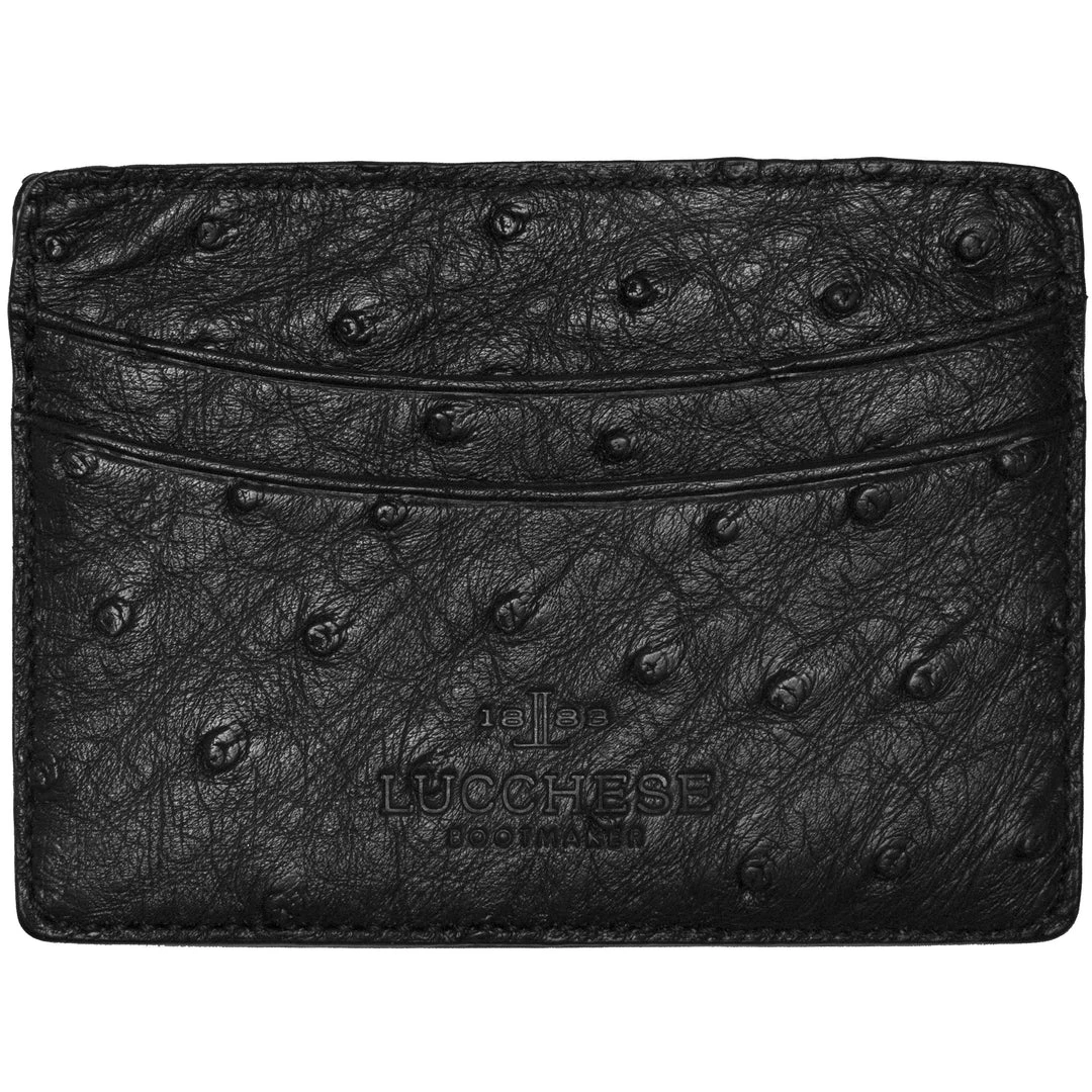 Promo 🔔 Lucchese-inc Credit Card Case – Ostrich :: Black Wallets ❤️ 3 Lucchese-inc Credit Card Case – Ostrich :: Black Wallets