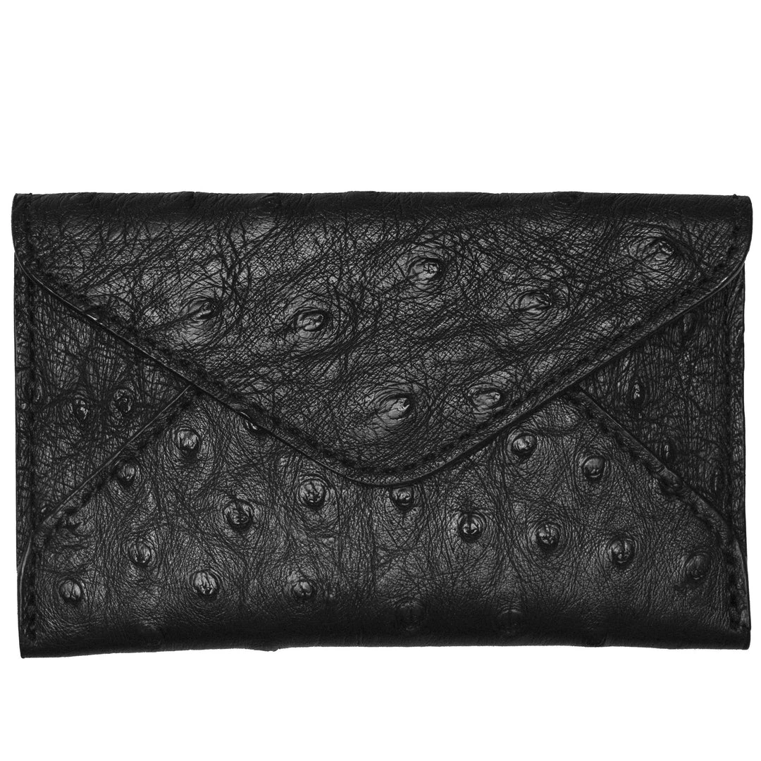Wholesale 😀 Lucchese-inc Wallets Envelope Card Case – Ostrich :: Black 👍 3 Lucchese-inc Wallets Envelope Card Case – Ostrich :: Black