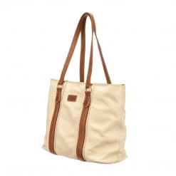 Lucchesse-inc Frances Carryall Tote :: Bone Handbags