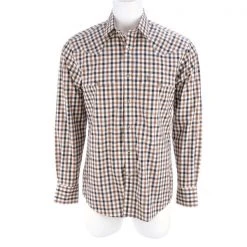 Lucchese-inc APPAREL El Paso :: White/Blue/Brown Large Check