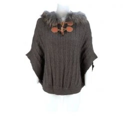 Lucchese-inc Cable Knit Poncho :: Grey APPAREL