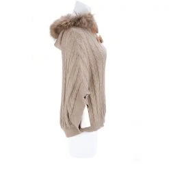 Lucchese-inc Cable Knit Poncho :: Oatmeal APPAREL