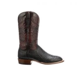 Lucchese-inc Lance :: Black + Black Cherry Boots