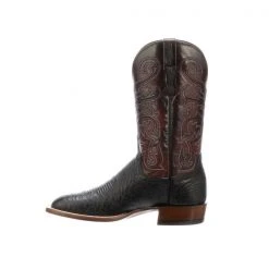 Lucchese-inc Lance :: Black + Black Cherry Boots