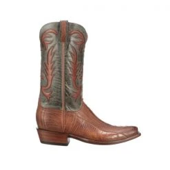 Lucchese-inc Hall Exotic :: Brandy + Sky Blue Boots