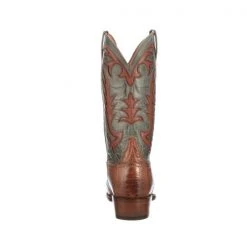 Lucchese-inc Hall Exotic :: Brandy + Sky Blue Boots