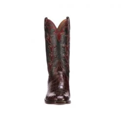 Lucchese-inc Tulip Exotic :: Bordeaux + Navy Boots