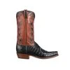 Lucchese-inc Tulip Exotic :: Navy + Pearwood Tan