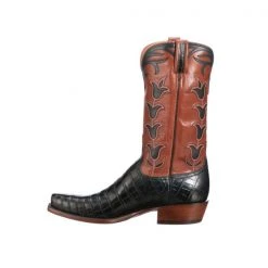 Lucchese-inc Tulip Exotic :: Navy + Pearwood Tan
