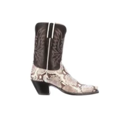 Lucchese-inc Dale Exotic :: Black/White + Black BOOTS
