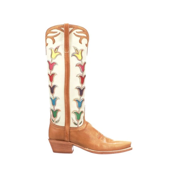 Lucchese-inc BOOTS Ladies Tall Tulip :: Rust + Glitz Cream Lucchese-inc BOOTS Ladies Tall Tulip :: Rust + Glitz Cream