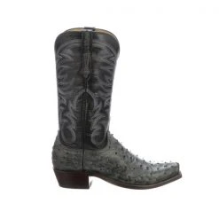 Lucchese-inc Hugo :: Anthracite Grey + Navy Boots