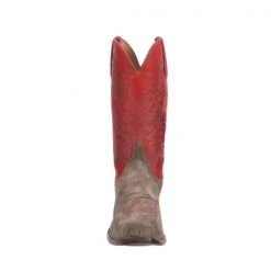 Lucchese-inc Paxson Suede :: Steel Grey + Red