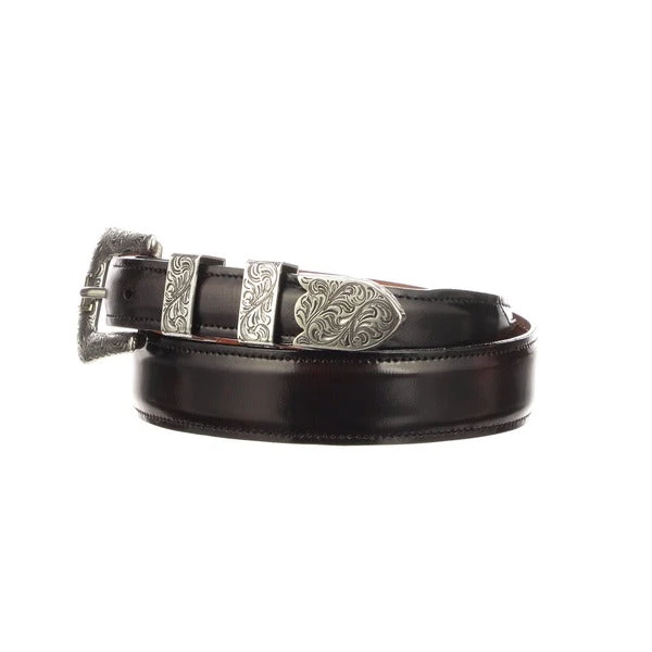 Lucchese-inc Belts Smooth Goat Tapered :: Black Cherry Lucchese-inc Belts Smooth Goat Tapered :: Black Cherry