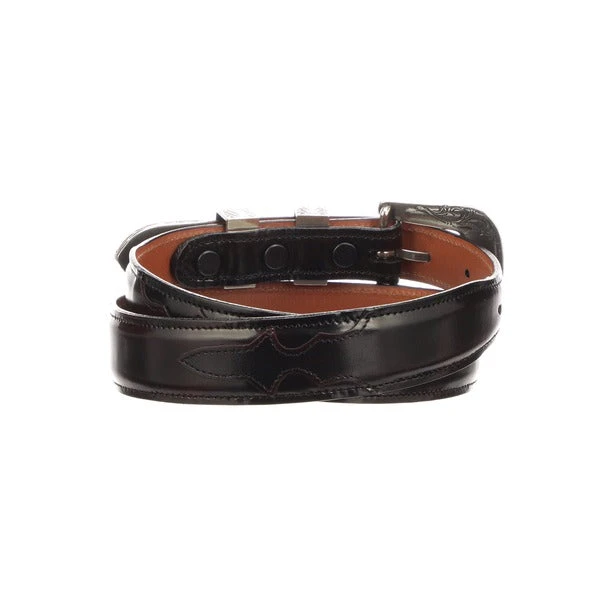 Lucchese-inc Belts Smooth Goat Tapered :: Black Cherry Lucchese-inc Belts Smooth Goat Tapered :: Black Cherry