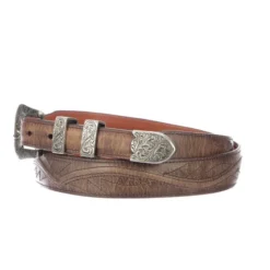 Lucchese-inc Seville Stitch Goat Tapered :: Tan Belts
