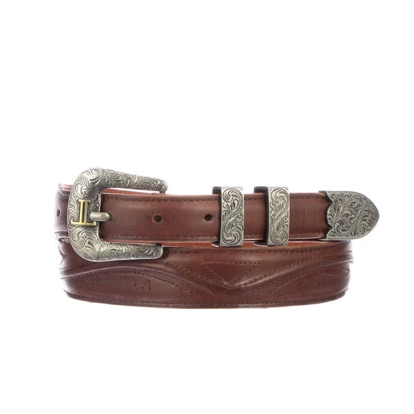 Lucchese-inc Seville Stitch Ranch Hand Tapered :: Cognac Belts Lucchese-inc Seville Stitch Ranch Hand Tapered :: Cognac Belts