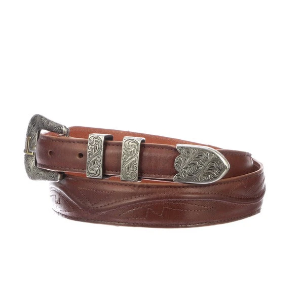 Lucchese-inc Seville Stitch Ranch Hand Tapered :: Cognac Belts Lucchese-inc Seville Stitch Ranch Hand Tapered :: Cognac Belts