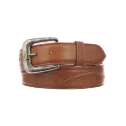 Lucchese-inc Belts Seville Stitch Baby Buffalo :: Cognac