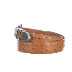 Lucchese-inc Belts Full Quill Ostrich Tapered :: Cognac